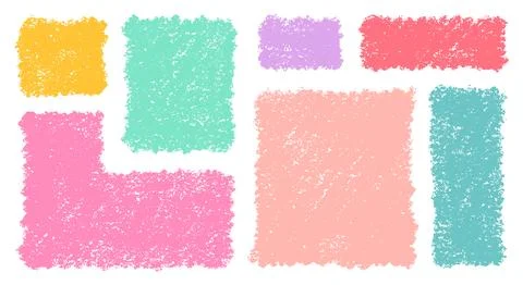Organic Crayon Rectangle Frame Shapes Set. Hand Drawn Abstract Vector Fluid Stock Illustration