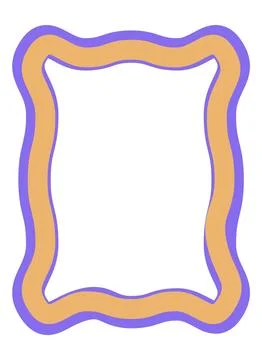 Organic curved border frame vector illustration with smooth abstract flowin.. Stock Illustration