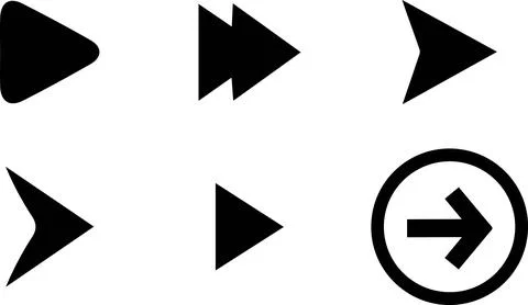 Organic Curved Return Arrow Vector Pack Stock Illustration