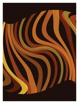 Organic curved stripes abstract composition with warm autumn color palette. Stock Illustration