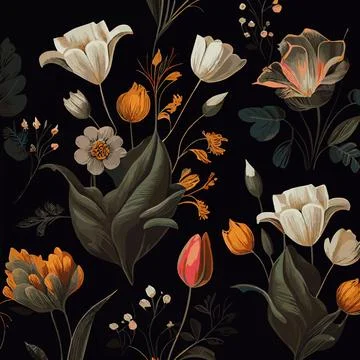 Organic dark floral texture pattern background - Vector Illustrazione stock