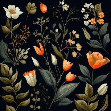 Organic dark floral texture pattern background - Vector Illustrazione stock