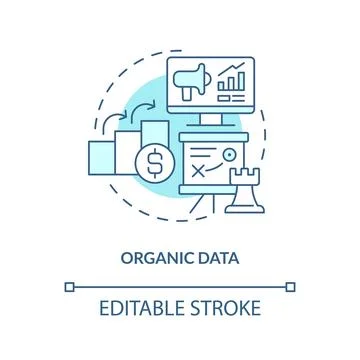 Organic data turquoise concept icon Stock Illustration