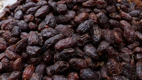 Organic dates close up Isolated. Stock Footage 125402302