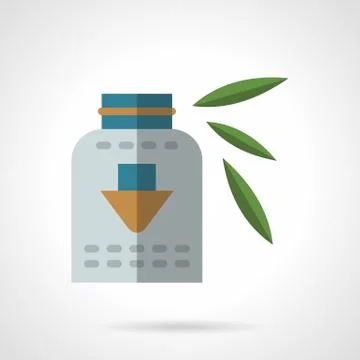 Organic dietary supplements flat vector icon 스톡 일러스트