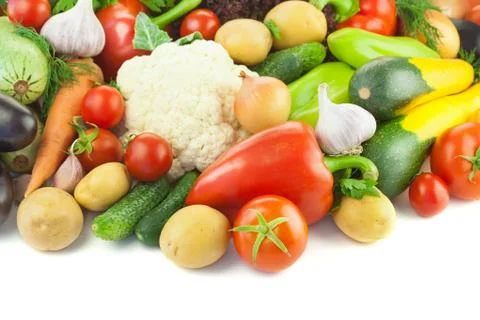 Organic different vegetables /  on white background Stock Photos