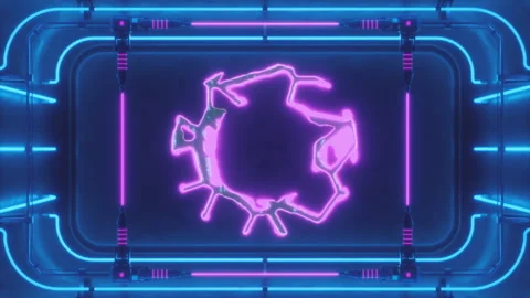 Organic Digit 0 3D Printed in Neon Bath Stock Footage 252639945