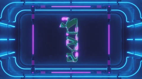 Organic Digit 1 3D Printed in Neon Bath Stock Footage 252640079