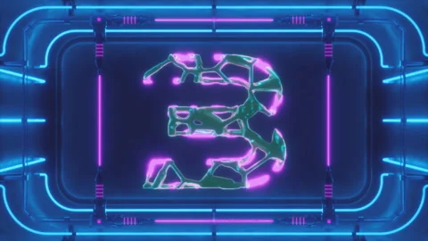 Organic Digit 3 3D Printed in Neon Bath Stock Footage 252640535