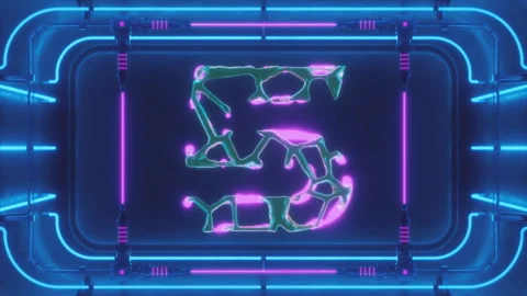 Organic Digit 5 3D Printed in Neon Bath Stock Footage 252640802