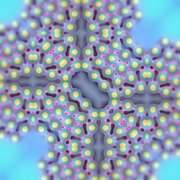 An organic digital composition of interconnected spherical shapes. 3d render Stock Illustration