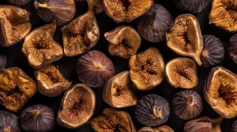 Organic Dried Figs Fruit Horizontal Background. 스톡 일러스트