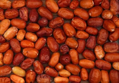Organic dried ripe dates. For texture or background. Stock Photos
