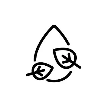 Organic drop of whey icon vector outline illustration 스톡 일러스트