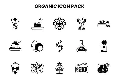 Organic DuoTone Bundle Icons Pack Illustrazione stock