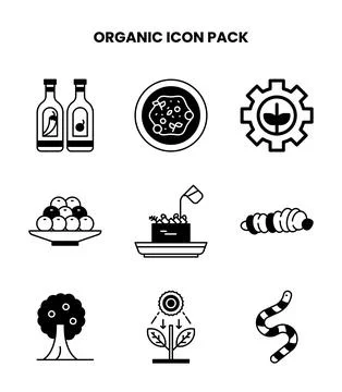 Organic DuoTone Vector Icons Pack Stock Illustration