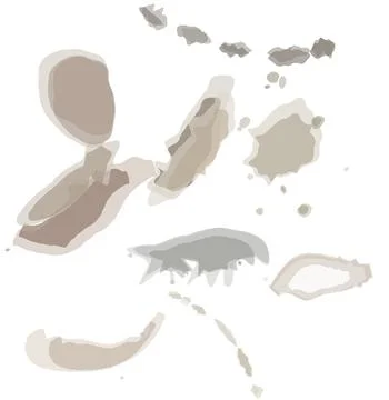 Organic earthy tone paint blots and splashes for naturalistic design accent.. 库存插图