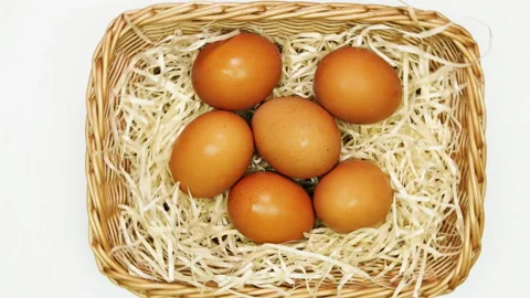 An organic eggs for a healthy diet. Stock Footage 114989470