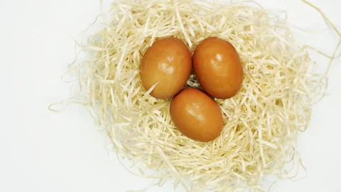 An organic eggs for a healthy diet. Stock Footage 114989549