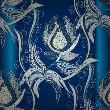 Organic elements. Vector pattern. Watercolor effect. Botanical seamless pattern. Illustrazione stock