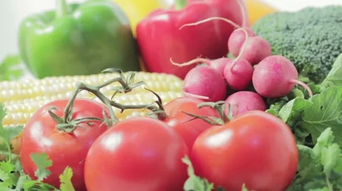 Organic farm fresh vegetables. Stock Footage