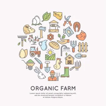 Organic farm icon Stock Illustration