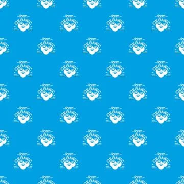 Organic farm pattern vector seamless blue Illustrazione stock