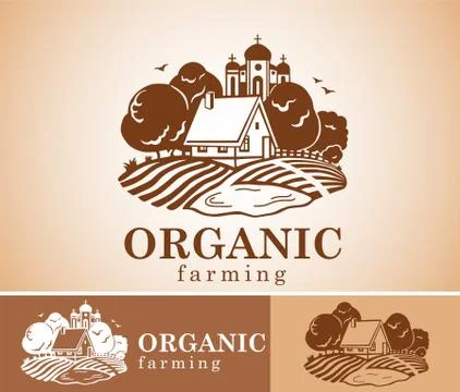 Organic farming design element. Illustrazione stock