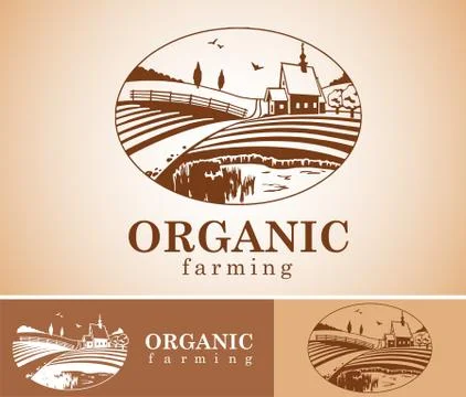 Organic farming design element. Stock Illustration