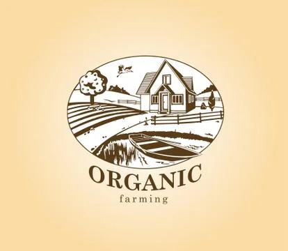 Organic farming design element. Stock Illustration