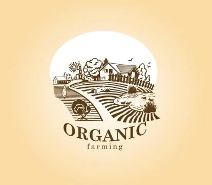 Organic farming design element. Illustrazione stock