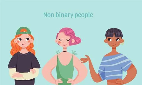 Organic flat non binary people illustration Illustrazione stock
