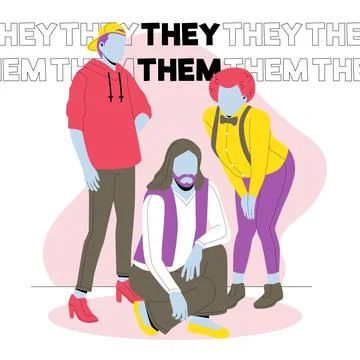 Organic flat non binary people illustration Illustrazione stock