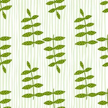 Organic floral seamless pattern. Doodle leaves wallpaper. Stock Illustration