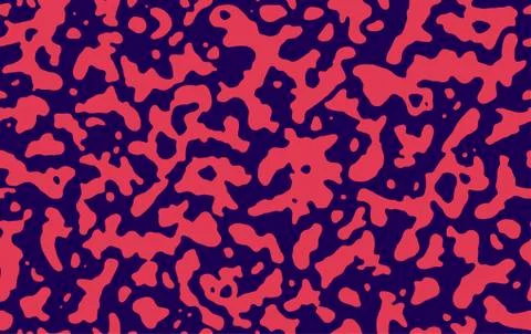 Organic fluid seamless pattern in red and navy blue. Hand drawn abstract Stock Illustration