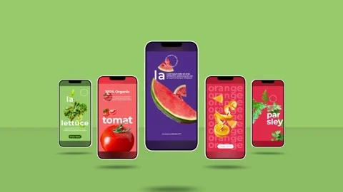 Organic Food Reels After Effects stock