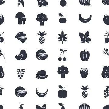 Organic food seamless pattern vector graphics Stock Illustration