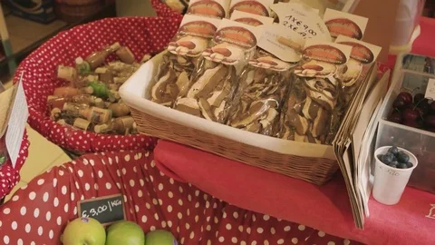 Organic food in the shop. Stock Footage