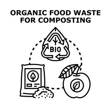 Organic food waste composting loop creating sustainable soil Stock Illustration