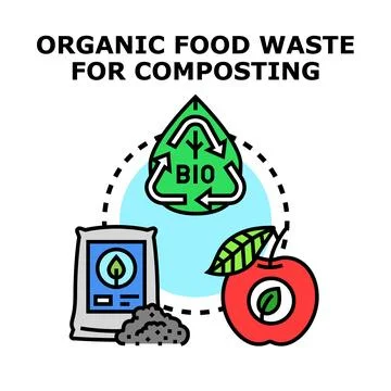 Organic food waste composting loop creating sustainable soil Stock Illustration