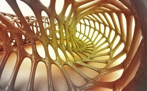 Organic framework structure study in abstract red yellow space wallpaper 스톡 일러스트