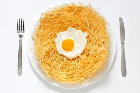 Organic fried eggs Stock Photos