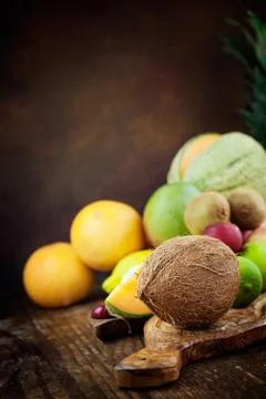 Organic fruit variety Stock Photos