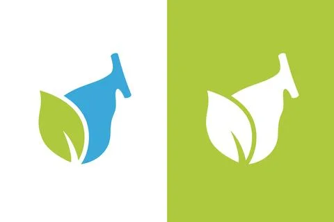 Organic gallbladder logo combination. Unique internal organ and leaf logotype Stock Illustration