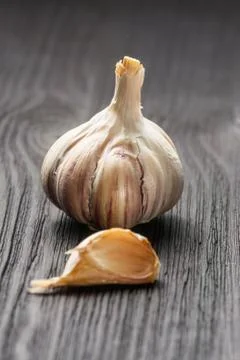 Organic garlic 스톡 사진