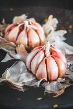 Organic garlic Stock Photos