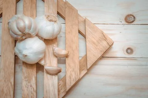 Organic Garlic. Stock Photos