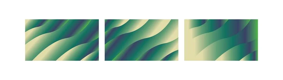 Organic Gradient Backgrounds Bundle with Beige and Green Earth Tone Waves f.. Stock Illustration