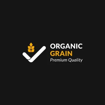 Organic Grain Concept, Logogram Template Perfect for Food Product Stock Illustration