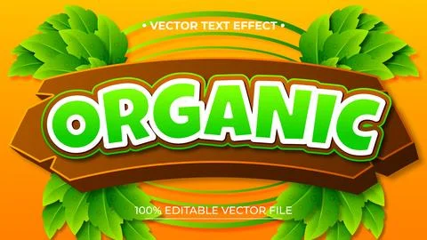 Organic green 3d editable text effect file vector イラスト素材